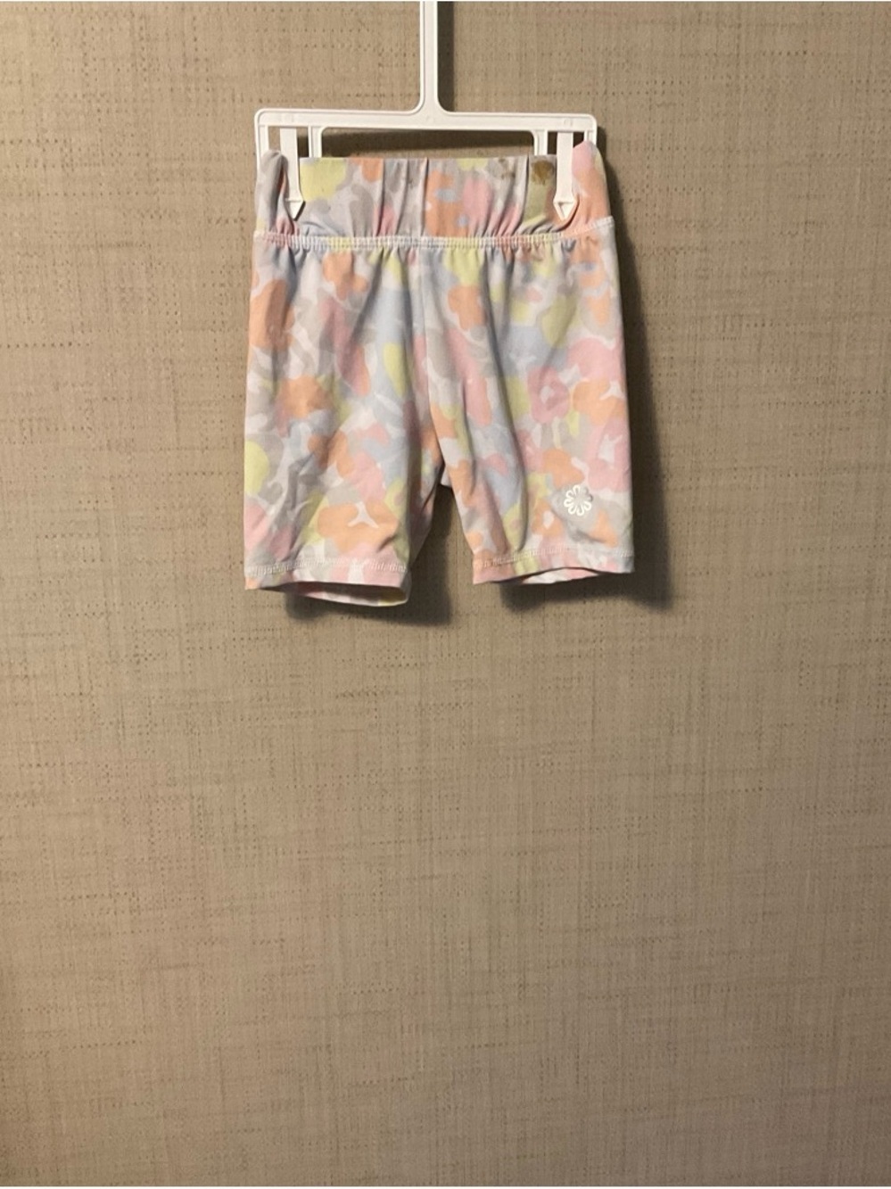 Kids' Pastel Floral Stretch Bike Shorts - Pink Multi